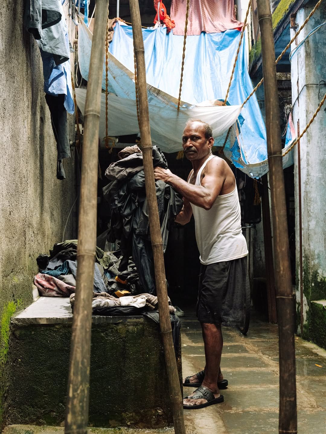 Hanging out the washing