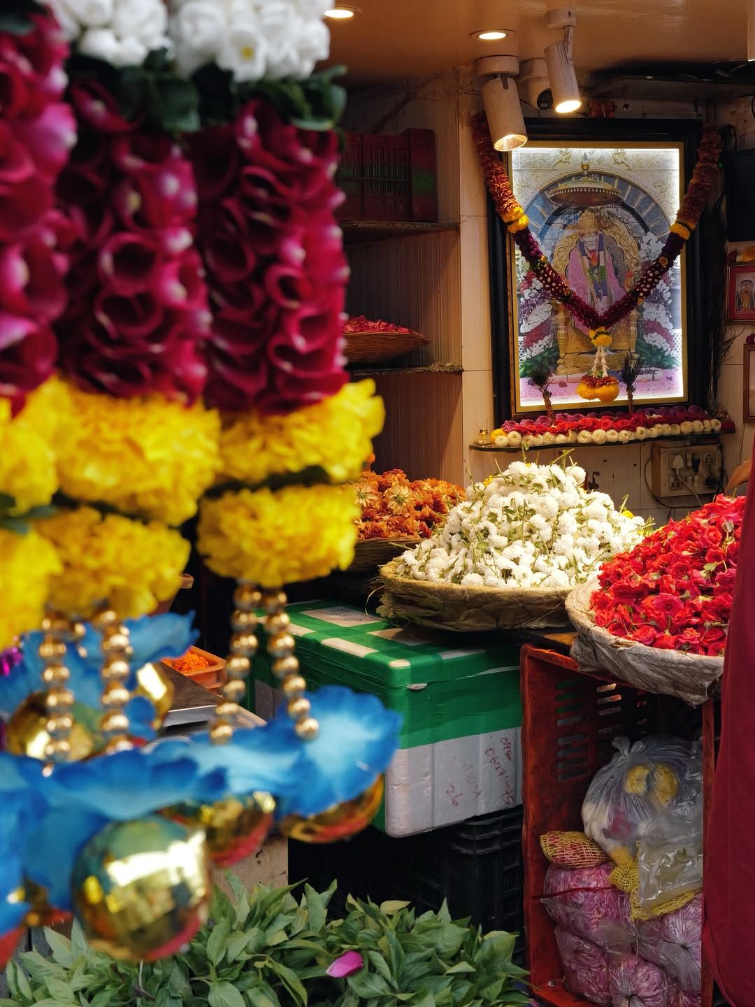 A flower stall in Dadar market